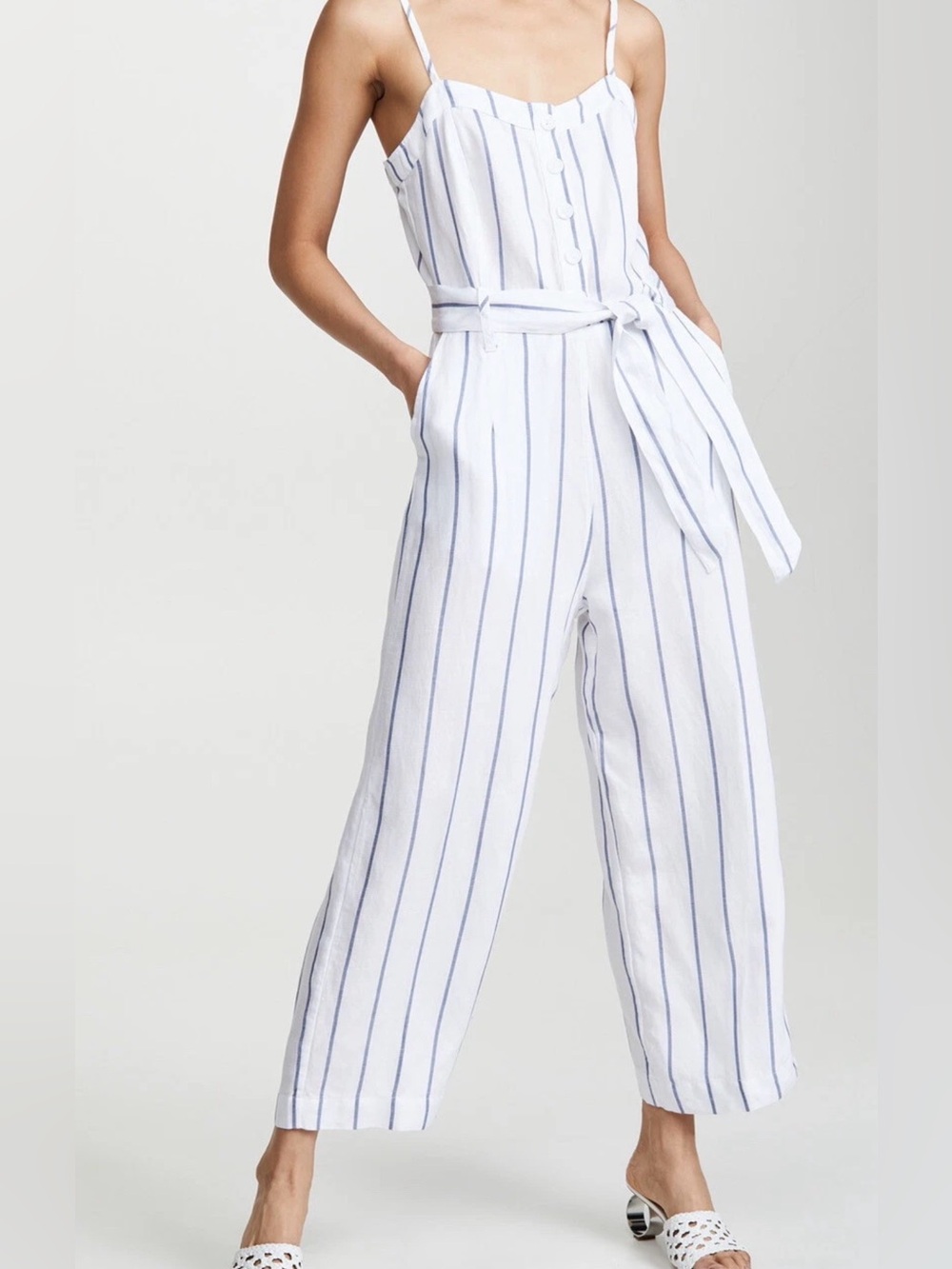 Rails NWT Jumsuit White & Blue Striped Sleeveless SZ Small MSRP $188
